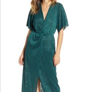 All In Favor Dolman Plissé Midi Dress